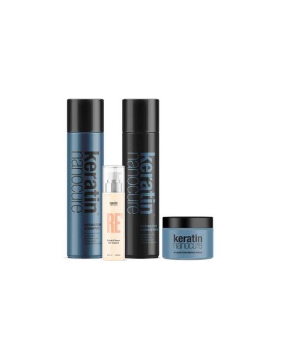 Keratin Nanocure® Hydration Shampoo & Conditioner 500ml +  Hydration Mask 250ml + Hair Treatment 100ml 