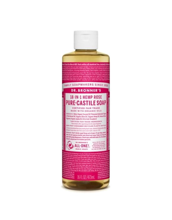 Dr Bronner's - Rose Pure castile Liquid soap 475ml