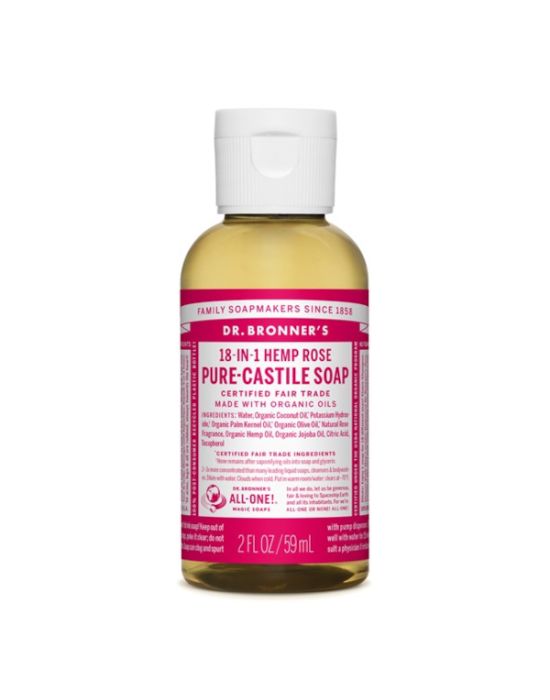 Dr Bronner's - Rose Pure castile Liquid soap 59ml