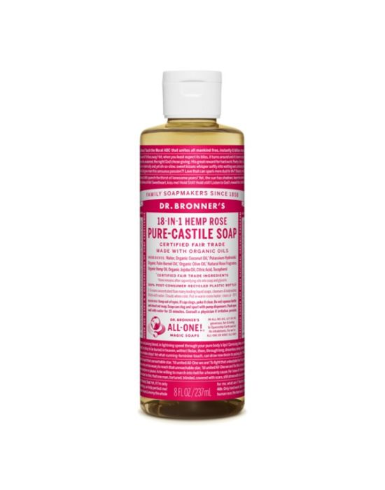 Dr Bronner's - Rose Pure castile Liquid soap 240ml
