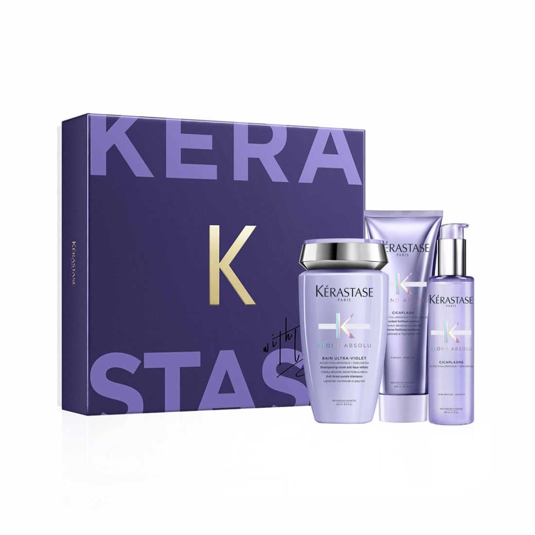Kerastase Blond Absolu - Limited Edition Σετ Περιποίησης για Ξανοιγμένα Μαλλιά (Bain Ultra-Violet 250ml, Cicaflash 250ml, Cicaplasme 150ml)