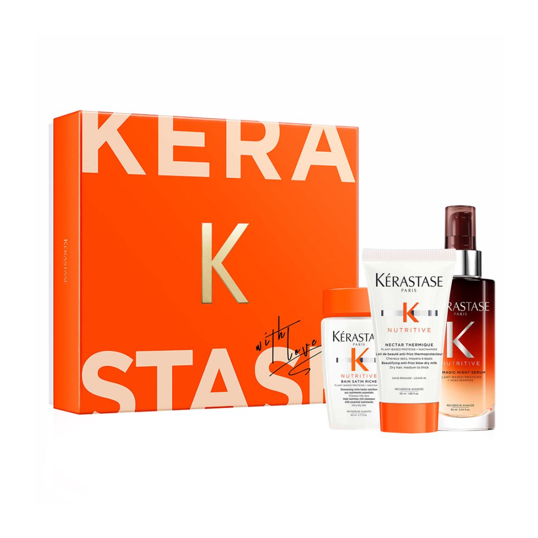 Kerastase Nutritive -  Limited Edition Σετ Περιποίησης για Πολύ Ξηρά Μαλλιά με Χοντρή Τρίχα (Bain Satin Riche Shampoo 80 ml, 8H Magic Night Serum 90 ml, Nectar Thermique Leave-In 50 ml)
