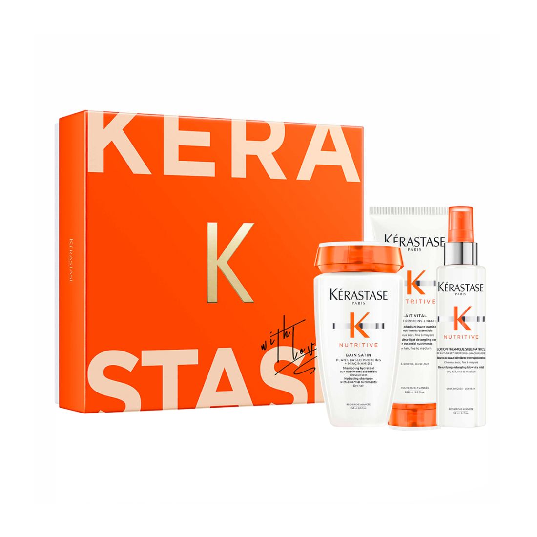 Kerastase Nutritive - Limited Edition Σετ Περιποίησης για Ξηρά Μαλλιά με Λεπτή Τρίχα (Bain Satin Shampoo 250ml, Lait Vital Conditioner 200ml, Lotion Thermique Subliminatrice 150ml)