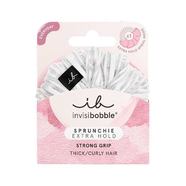 Invisibobble Sprunchie Extra Hold Pure White Thick/Curly Hair