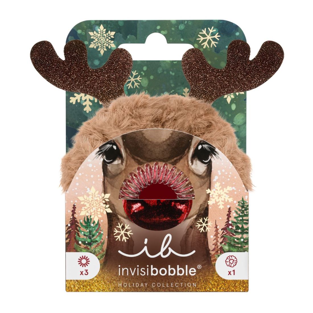 Invisibobble Holiday Mood Red Nose Reindeer Set (4 τμχ)