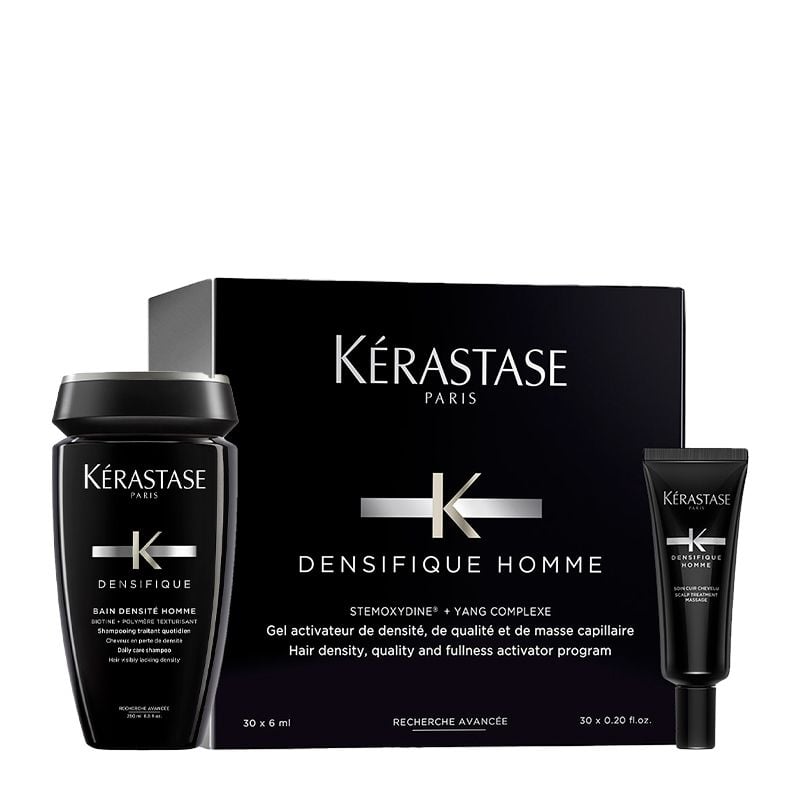 Kerastase Densifique Bain Densite Homme Σαμπουάν κατά της Αραίωσης για Άνδρες 250 ml & Kerastase Desnsifique Cure Homme Θεραπεία Αραίωσης Μαλλιών για Άνδρες 30x6 ml