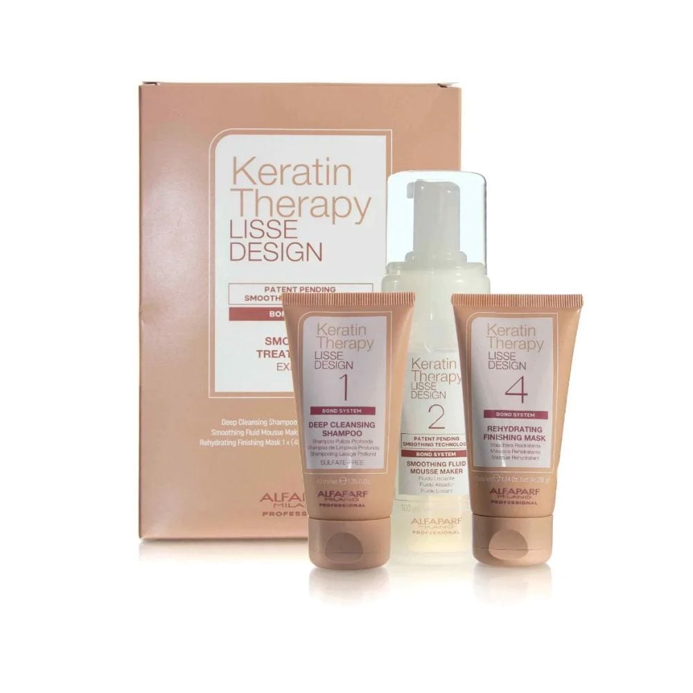  Alfaparf Milano Express Keratin Therapy Service Kit (Shampoo 40ml,Mousse 100ml,Mask 40ml)