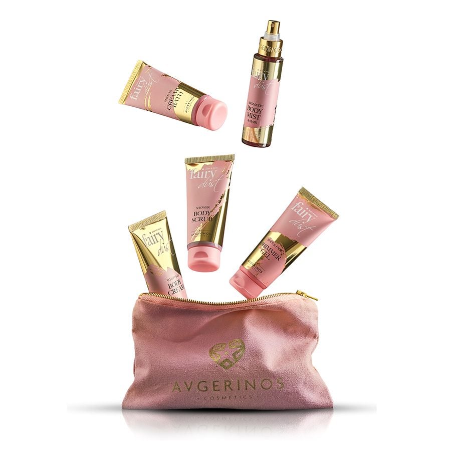 Avgerinos Cosmetics Fairy Dust Gift Bag (Mist 100ml, Shimmering Gel 100ml, Shower Scrub 100ml, Creamy Bath 100ml, Body Cream 100ml)