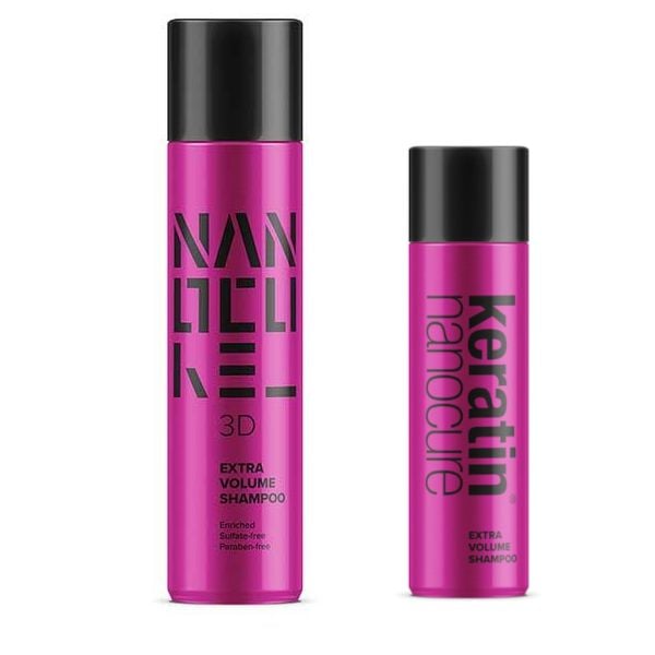 Keratin Nanocure® Extra Volume Shampoo Sulfate-free 500 ml + Travel Size 100ml