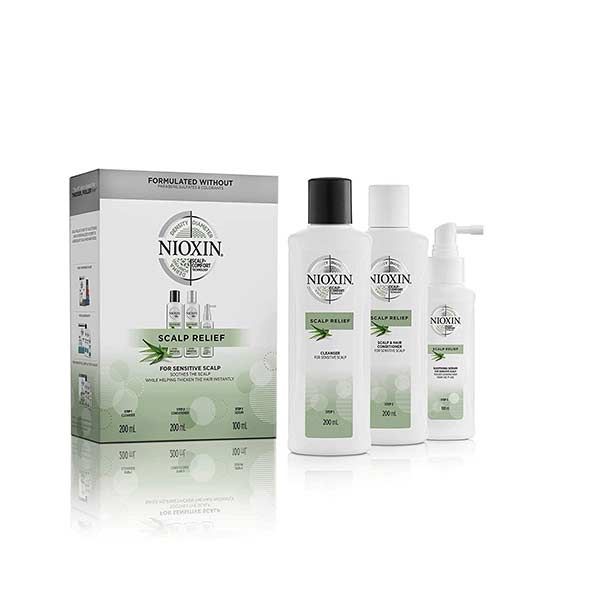 Nioxin Scalp Relief Kit (Shampoo 200ml, Conditioner 200ml, Serum 100ml)