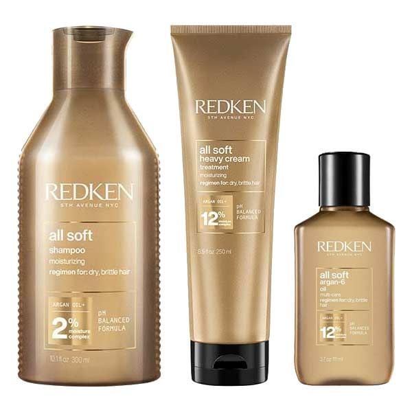 Redken All Soft Argan Oil Set (Shampoo 300ml, Mask 250ml, Oil 111ml)