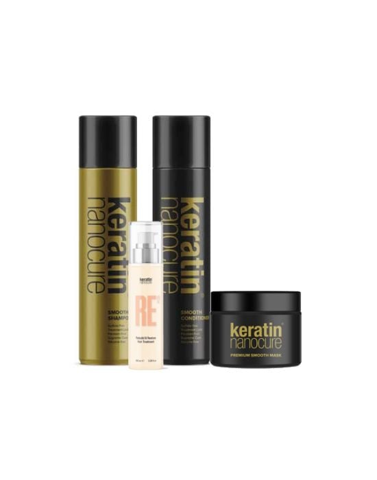 Keratin Nanocure® Smooth Shampoo & Conditioner 500ml + Mask 250ml +Hair Treatment 100ml