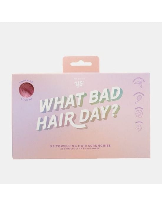 Yes Studio What Bad Hair Day Towelling Hair Scrunchies x 3 Set