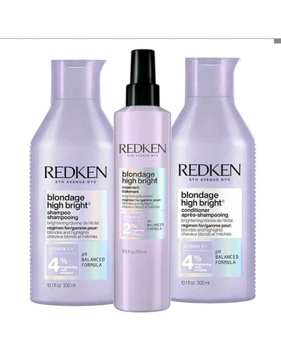 Redken Blondage High Bright Trio Set (Shampoo 300ml, Conditioner 300ml & Treatment 250ml)