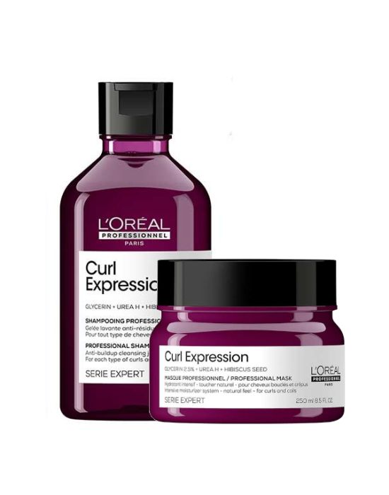 L’Oreal Professionnel Curl Expression Duo Set (Moisturizer Mask 250ml + Anti-Buildup Cleansing Jelly Shampoo 300ml)