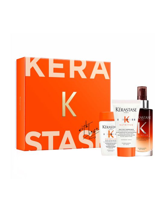 Kerastase Nutritive -  Limited Edition Σετ Περιποίησης για Πολύ Ξηρά Μαλλιά με Χοντρή Τρίχα (Bain Satin Riche Shampoo 80 ml, 8H Magic Night Serum 90 ml, Nectar Thermique Leave-In 50 ml)