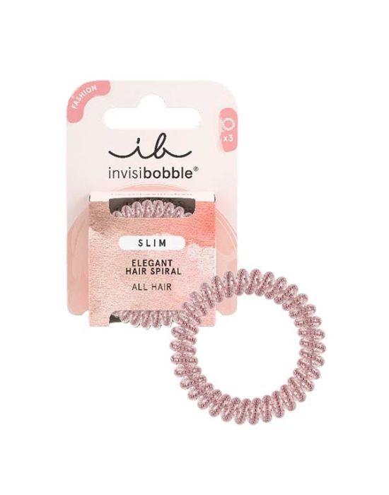 Invisibobble Slim Elegant Hair Spiral Pink Monocle (3τμχ)