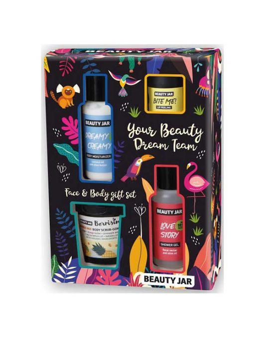 Beauty Jar Your Beauty Dream Team Gift Set (Body Moisturizer 80ml, Shower Gel 80ml, Lip Peeling 15ml, Body Scrub 150gr)