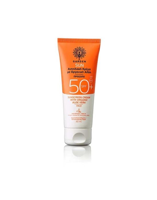Garden Sun Sunscreen Face Cream Organic Aloe Vera SPF50+