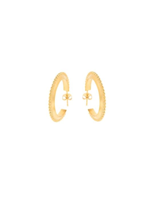 Hoop Earrings Dots 30mm Gold