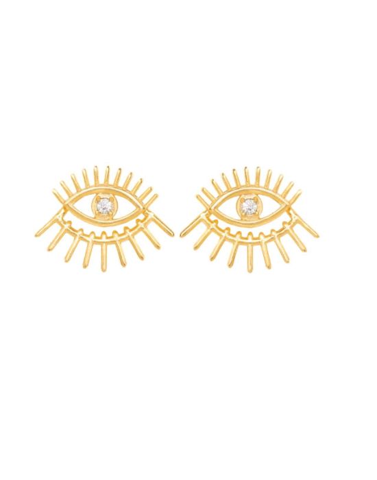 LifeLikes Trendy Gold Eye -D Earrings