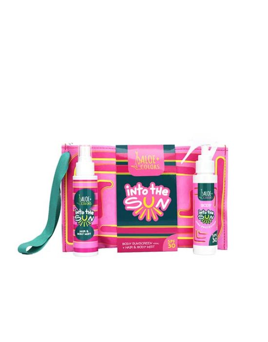Aloe+Colors Into The Sun Bag SPF30 (Body Sunscreen SPF30 100ml, Hair and Body Mist 100ml)