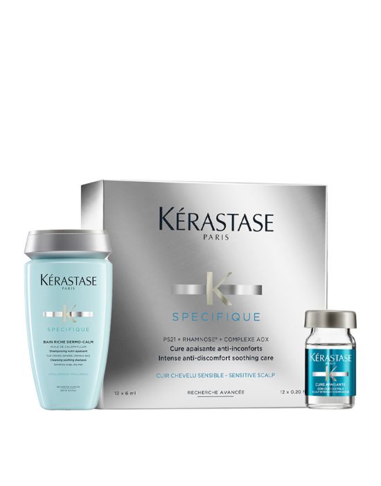 Kerastase Specifique Bain Dermocalm Riche Υποαλλεργικό Σαμπουάν 250 ml & Kerastase Specifique Cure Apaisante Θεραπεία κατά των ερεθισμών 12x6 ml