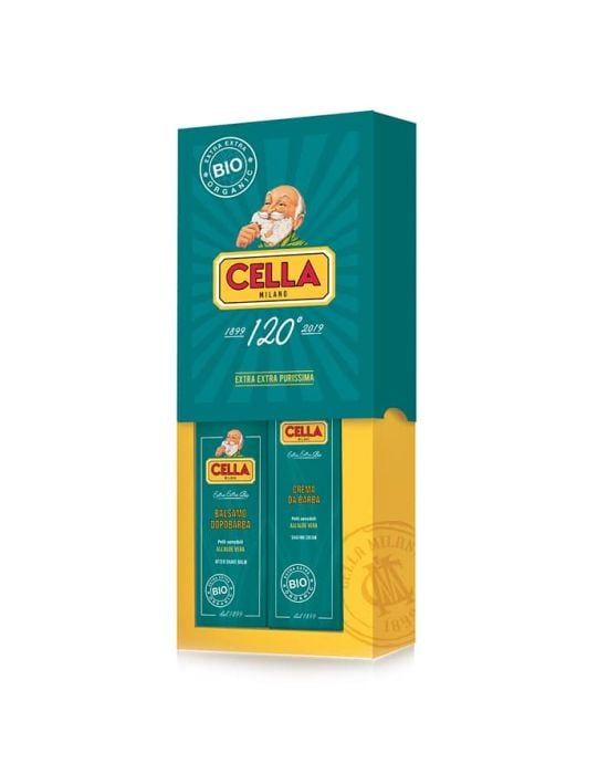 Cella Milano Aloe Organic Shaving Gift Set (Organic Shaving Cream 150ml, Organic After Shave Balm 100ml)