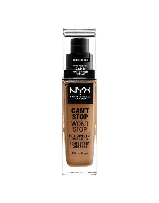 Nyx Can't Stop Won't Stop Full Coverage Foundation 12.7 Neutral Tan 30ml