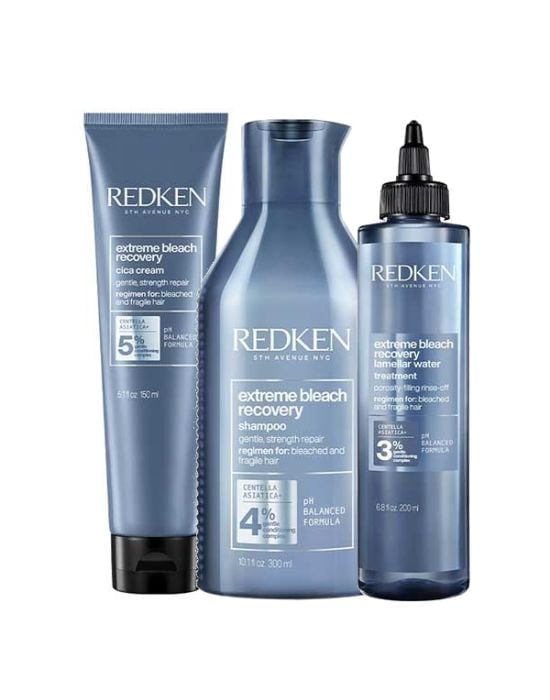 Redken Extreme Bleach Recovery Trio Set (Shampoo 300ml, Leave-in Treatment 150ml & Lamellar Water 200ml)