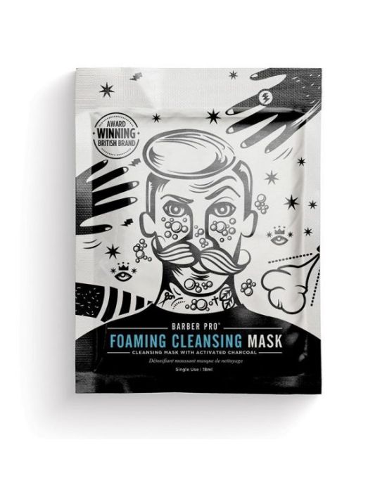 Barber Pro Foaming Cleansing Mask with Activated Charcoal 20gr