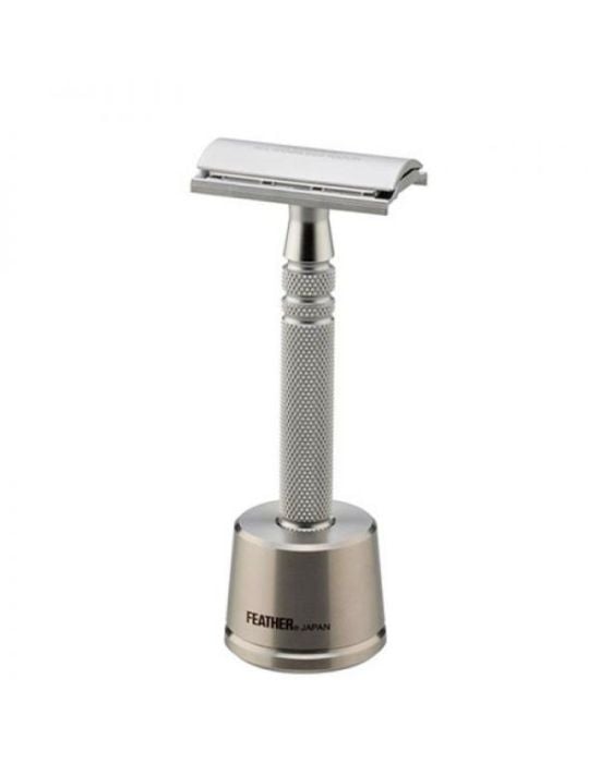 Feather All Stainless Steel Double Edge Sh. Razor With Stand AS-D2S