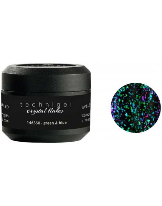 Peggy Sage UV&LED colored nail gel crystal flakes green&blue 5g