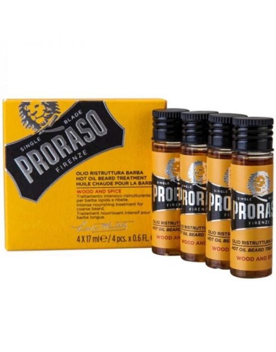 Proraso Hot Oil Beard Treatment Wood &amp; Spice 4x17ml