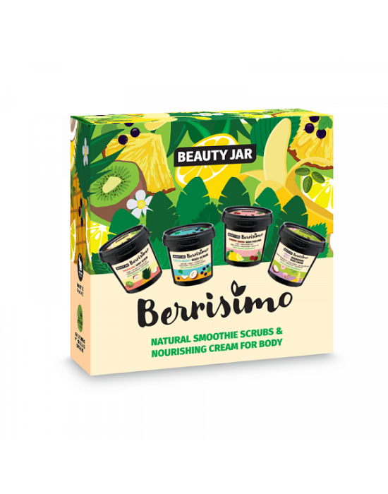 Beauty Jar Berrisimo Nourishing Body Care Gift Set (Body scrub 180g, Body Scrub, 190g, Body Scrub, 200g, Body Cream 155ml)