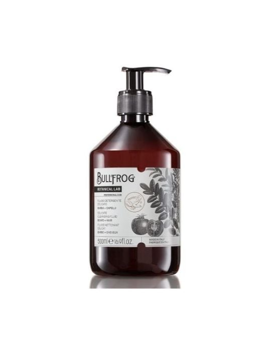 Bullfrog - Botanical Lab, Delicate Cleansing Fluid for Hair and Beard 500ml (απαλό καθαριστικό για μαλλιά και γένεια)