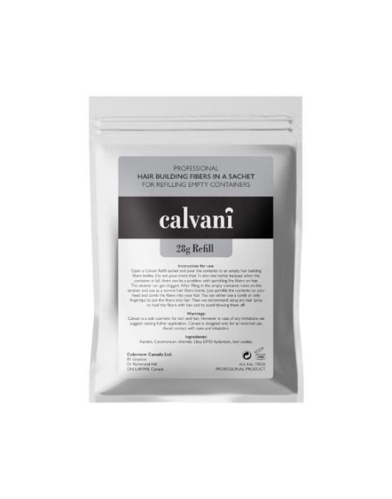 Calvani Hair Building Fibers Σκόνη Πύκνωσης Refill Pack Medium Brown (Καφέ / Καστανό) 28gr