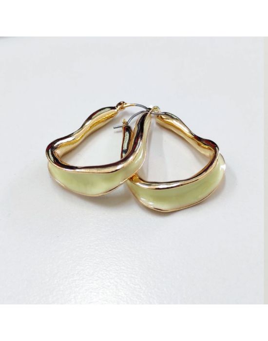 Casual Zinc Alloy Irregular Design Hoop Earrings Gold