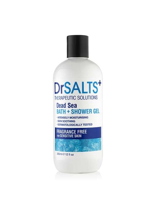 Dr Salts+ Dead Sea Bath & Shower Gel Fragrance Free For Sensitive Skin 350ml