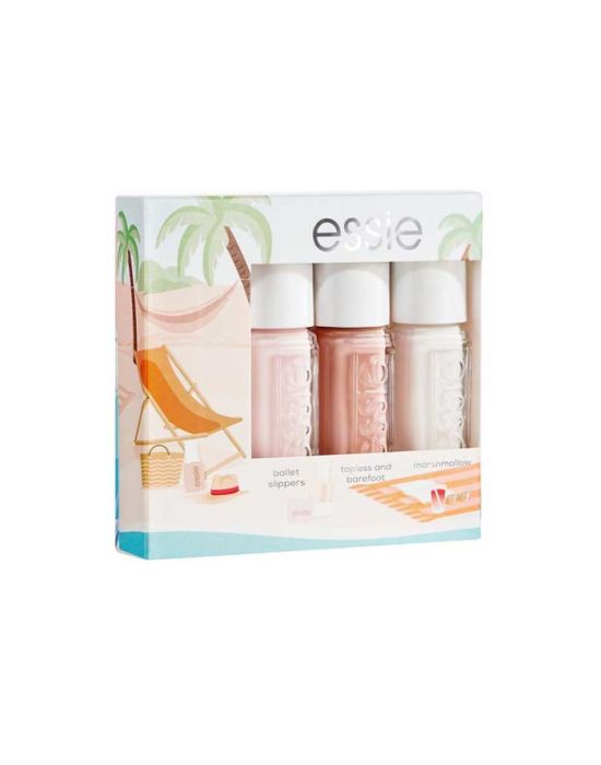  Essie Mini Kit Gift Set 3 (Ballet Slippers 5ml, Topless and Barefoot 5ml, Marshmallow 5ml)