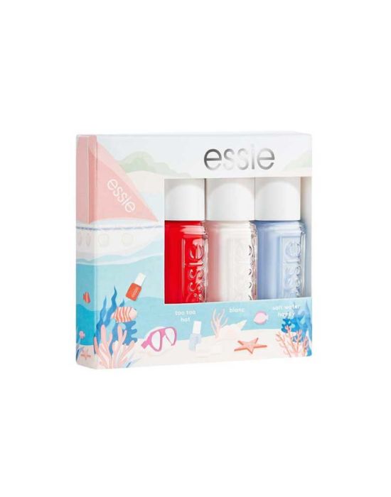 Essie Mini Kit Gift Set 2 (Too Too Hot 5ml, Blanc 5ml, Salt Water Happy 5ml)