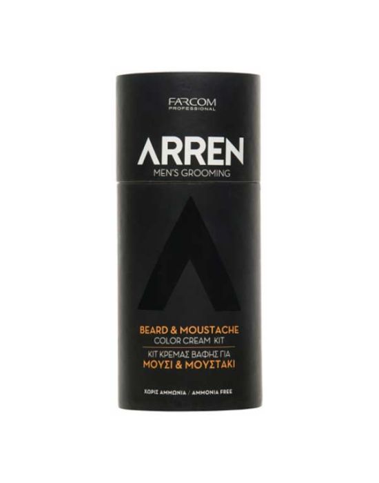  Farcom Arren Men's Grooming Beard & Moustache Color Cream Kit Black 60ml