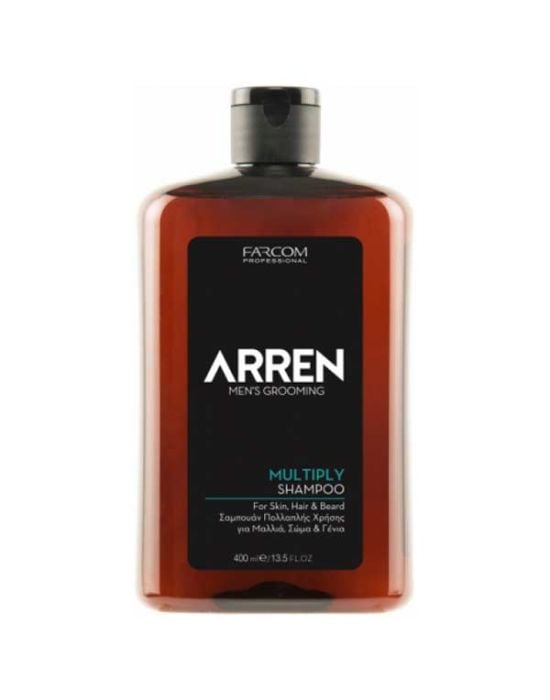 Farcom Arren Men's Grooming Multiply Shampoo for Skin, Hair & Beard 400ml