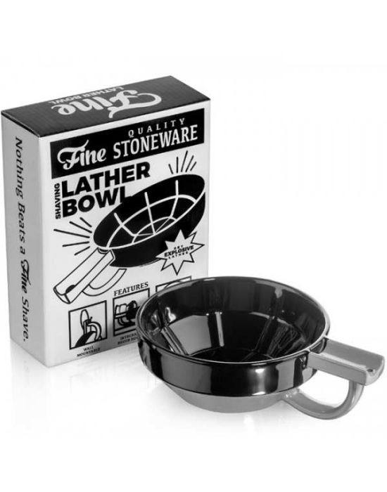 Fine Accoutrements Porcelain Shaving Lather Bowl Black/Grey