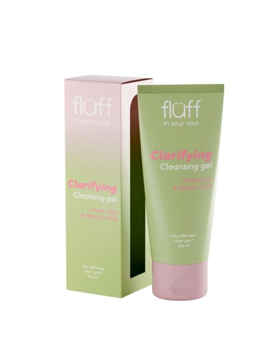 Fluff Clarifying Gel Cleansing Face Gel with Green Clay and Glycolic Acid 100ml