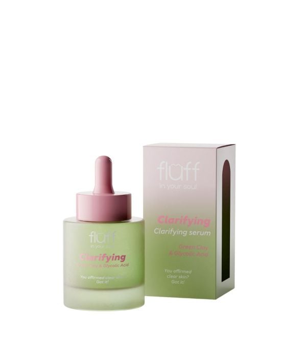 Fluff Clarifying Serum Cleansing Face Serum with Green Clay and Glycolic Acid 30ml