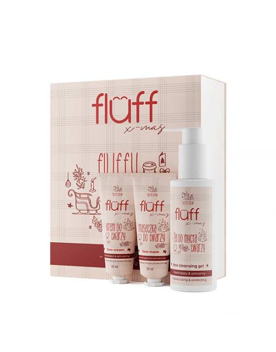Fluff Face Care Set Fluffy Snow Limited Edition (Face Mask 30ml, Face Cleansing Gel 100ml, Face Cream 30ml)