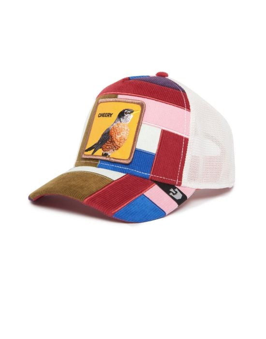 Goorin Bros Patchwork Baseball Cap Right Side of the Bed Bird Red