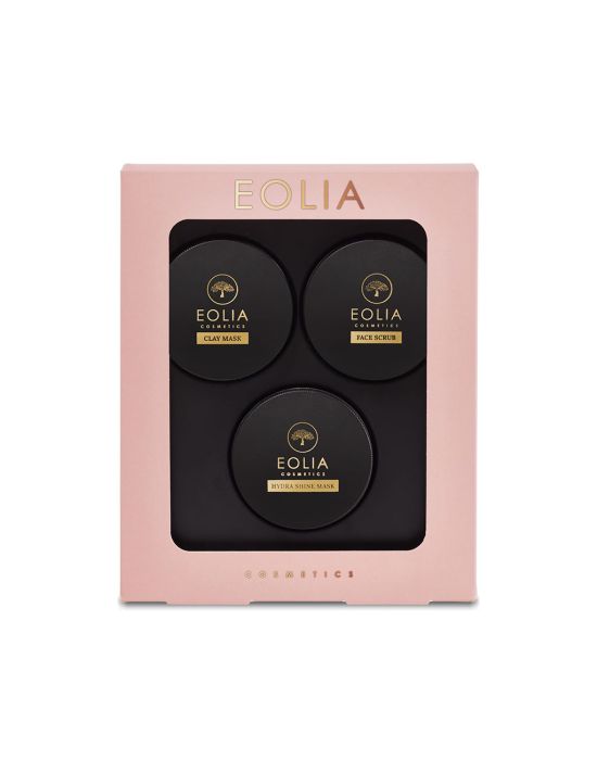 Eolia Cosmetics Gift Box Face Masks Hydrating Illuminating (hydra Shine Mask- Face Scrub, Deep Cleansing Clay Mask)
