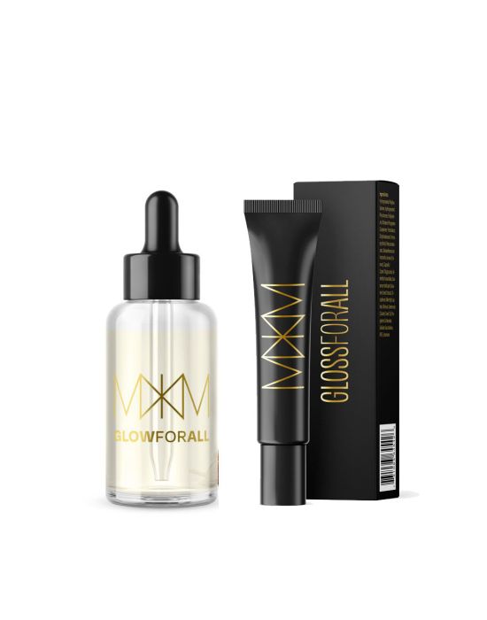 MKM For All Treatment Set (Glow For All Hair & Body Oil 50ml, Gloss For All Caramel Popcorn 16ml)